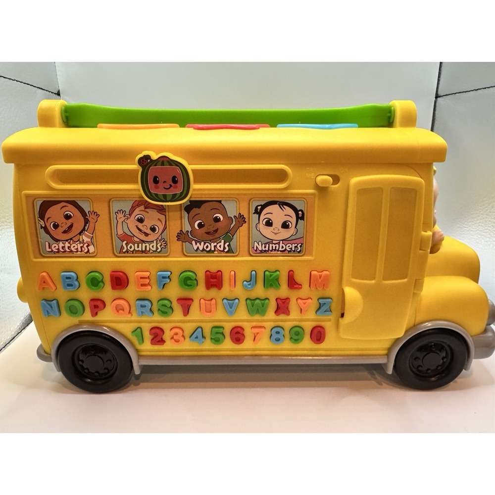 CoComelon Musical Learning Yellow School Bus Number Letter Toy Works